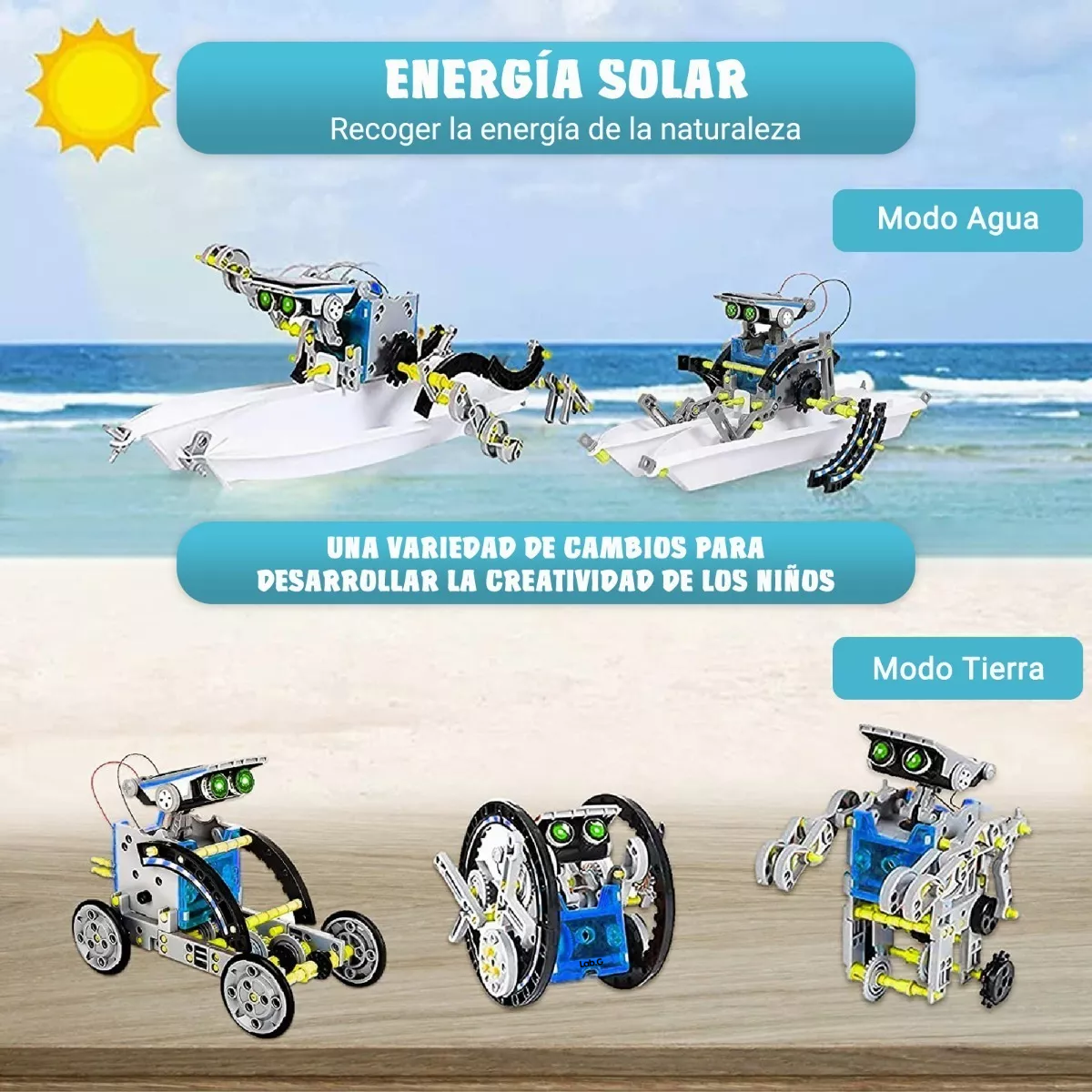 Foto 3 | Juguete Educativo Robot Solar Lab.G Rompecabezas y Bloques