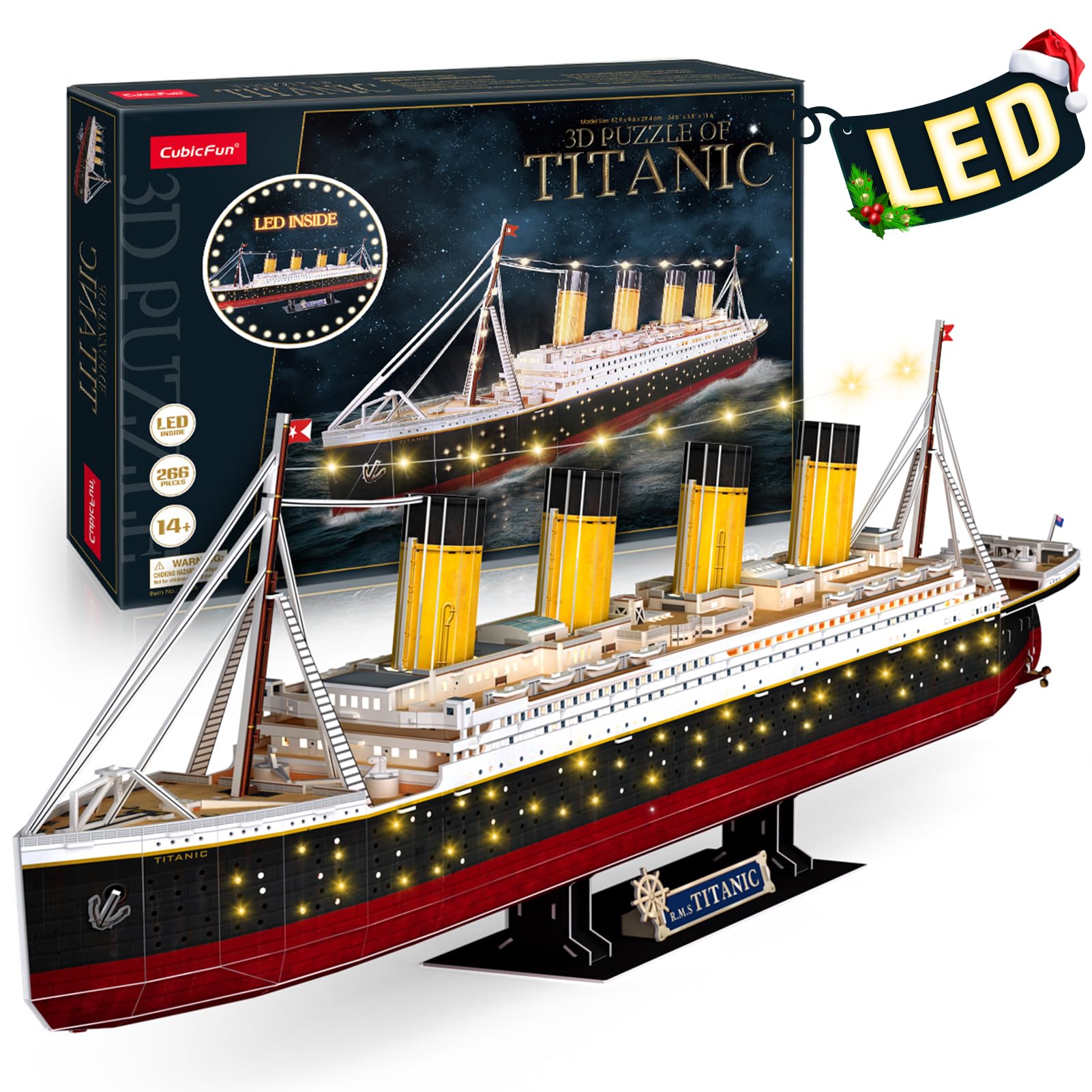 Foto 1 | Puzzle 3d Cubicfun Led Titanic Barco Grande de 35" para Adultos - Venta Internacional