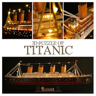 Foto 2 | Puzzle 3d Cubicfun Led Titanic Barco Grande de 35" para Adultos - Venta Internacional