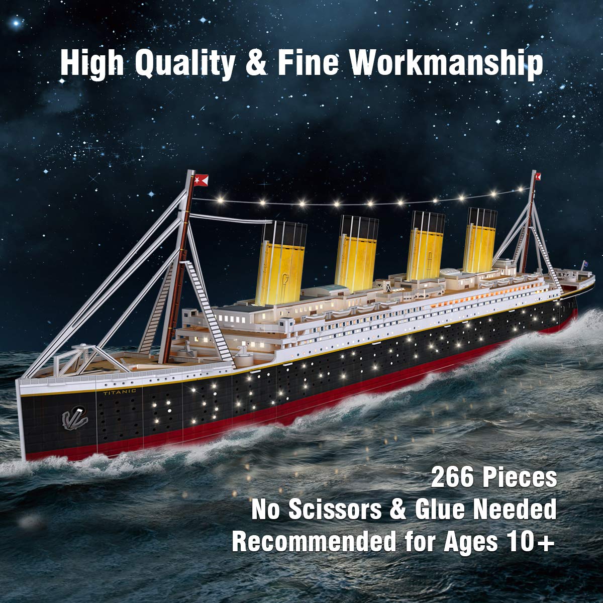 Foto 3 | Puzzle 3d Cubicfun Led Titanic Barco Grande de 35" para Adultos - Venta Internacional