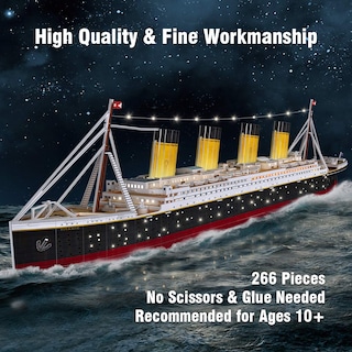Foto 3 | Puzzle 3d Cubicfun Led Titanic Barco Grande de 35" para Adultos - Venta Internacional