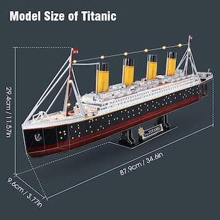 Foto 4 | Puzzle 3d Cubicfun Led Titanic Barco Grande de 35" para Adultos - Venta Internacional