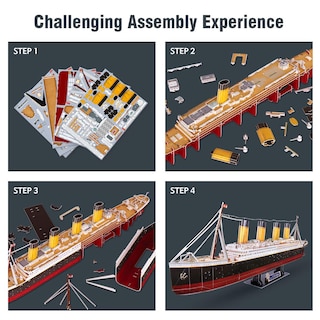 Foto 5 | Puzzle 3d Cubicfun Led Titanic Barco Grande de 35" para Adultos - Venta Internacional