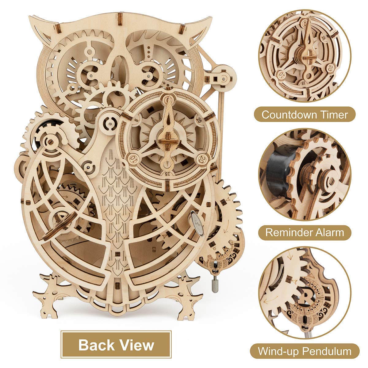 Foto 3 pulgar | Rompecabezas De Madera 3d Rokr Con Forma De Búho, Modelo Mecánico, 161 Piezas - Venta Internacional.