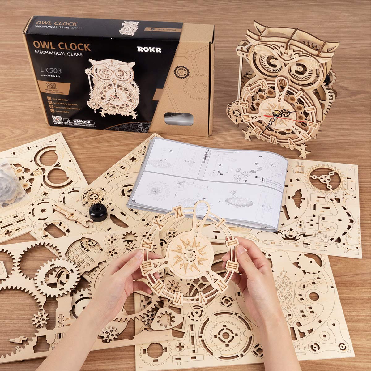 Foto 5 pulgar | Rompecabezas De Madera 3d Rokr Con Forma De Búho, Modelo Mecánico, 161 Piezas - Venta Internacional.