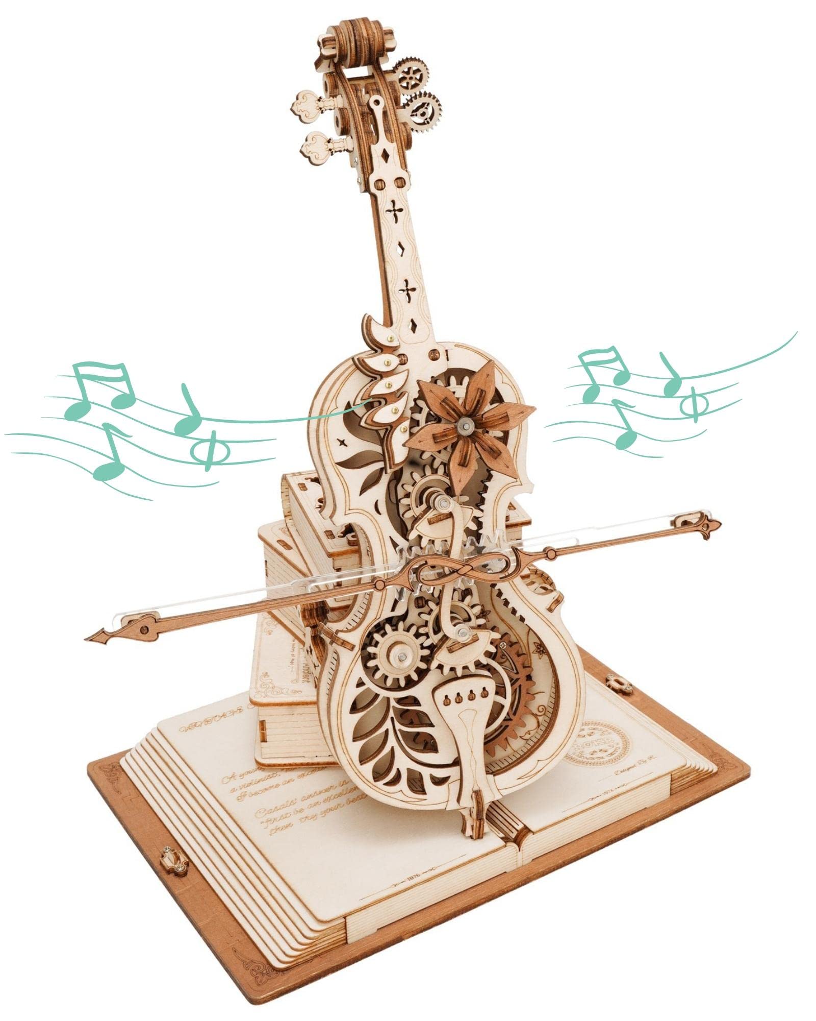 Foto 2 pulgar | Rompecabezas 3d Rokr Para Violonchelo, Escala 1:5, Con Caja De Música, 199 Piezas - Venta Internacional.