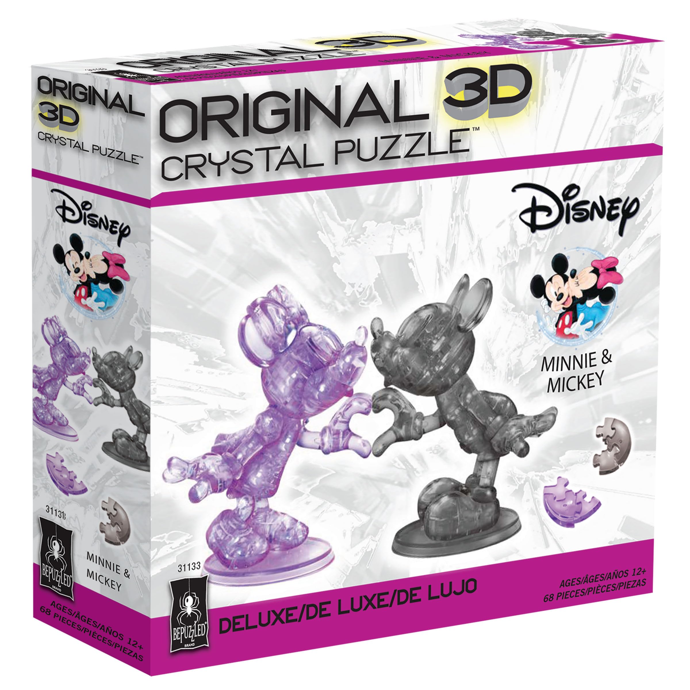 Foto 7 pulgar | Puzle De Cristal 3d Con Forma De Corazón De Minnie Y Mickey Mouse De Disney - Venta Internacional.