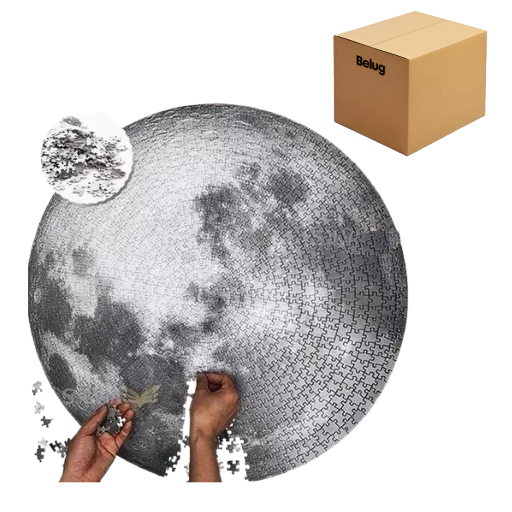 Foto 2 pulgar | Rompecabezas De Luna De 1000 Piezas Juguetes Antiestrés 3d Gris Belug