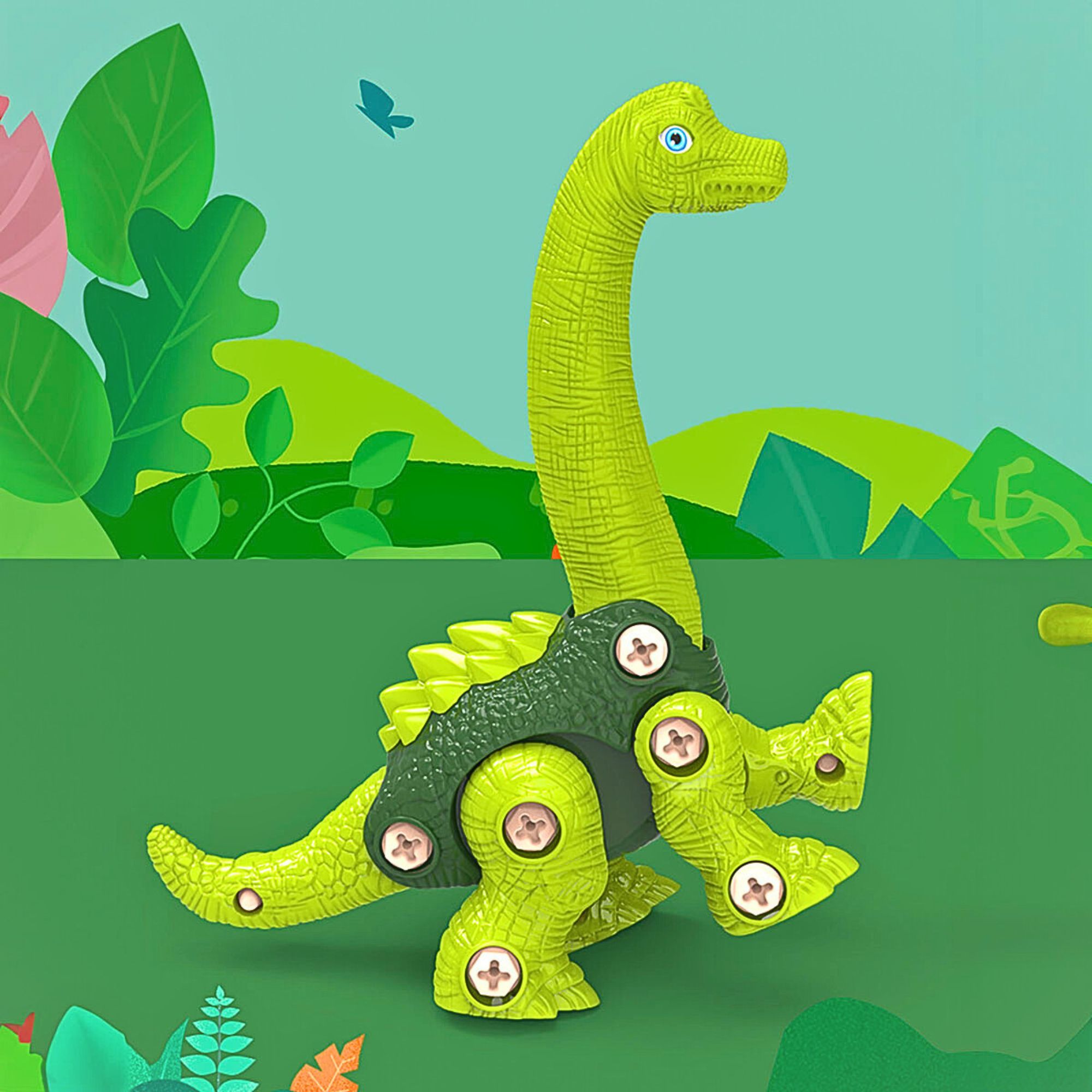 Foto 7 pulgar | Juguete De Dinosaurios Para Armar Con Taladro 4 Piezas