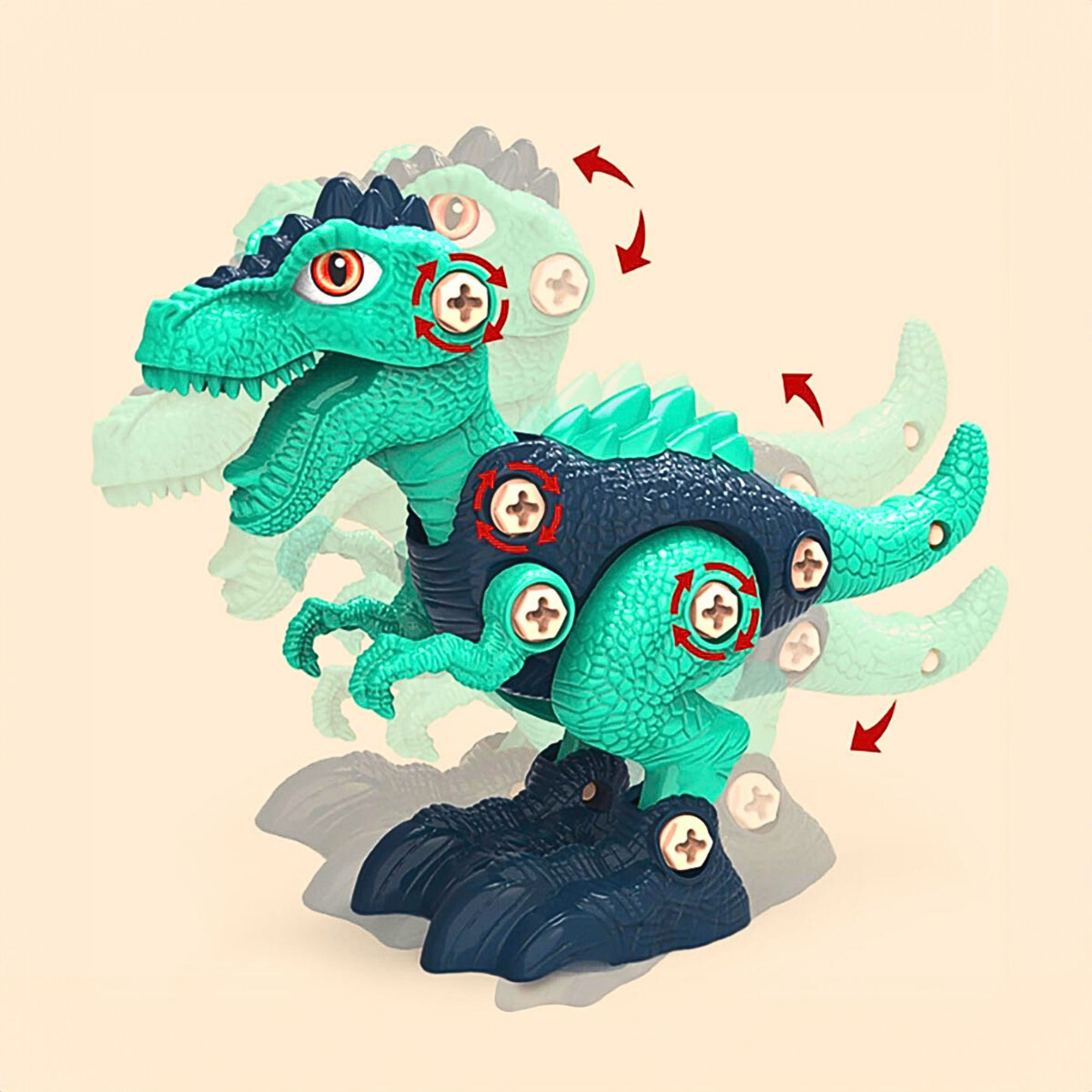 Foto 7 | Juguete De Dinosaurios Para Armar Con Taladro 4 Piezas
