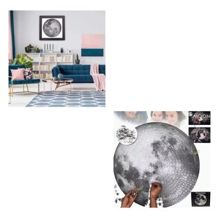 Foto 5 | Rompecabezas De Luna De 1000 Piezas Juguetes Antiestres 3d Gris
