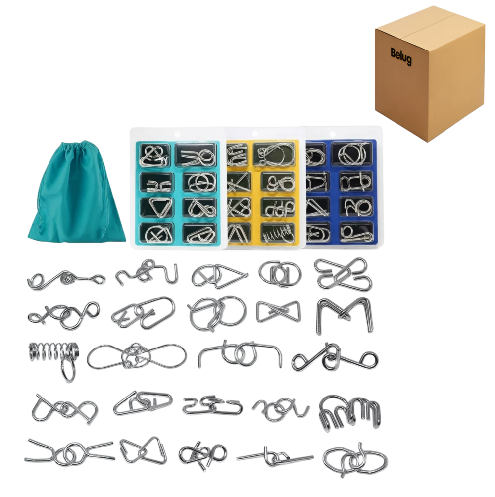 Foto 1 | Rompecabezas De Alambre De Metal Para Niños Educativo 24 Pcs, Belug Plata