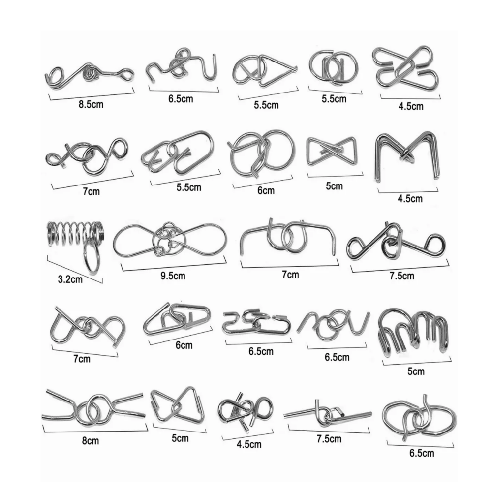 Foto 3 pulgar | Rompecabezas De Alambre De Metal Para Niños Educativo 24 Pcs, Belug Plata