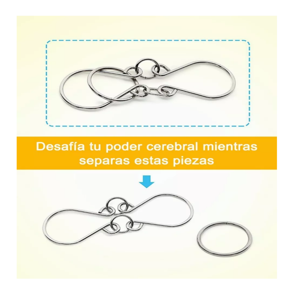 Foto 4 pulgar | Rompecabezas De Alambre De Metal Para Niños Educativo 24 Pcs, Belug Plata