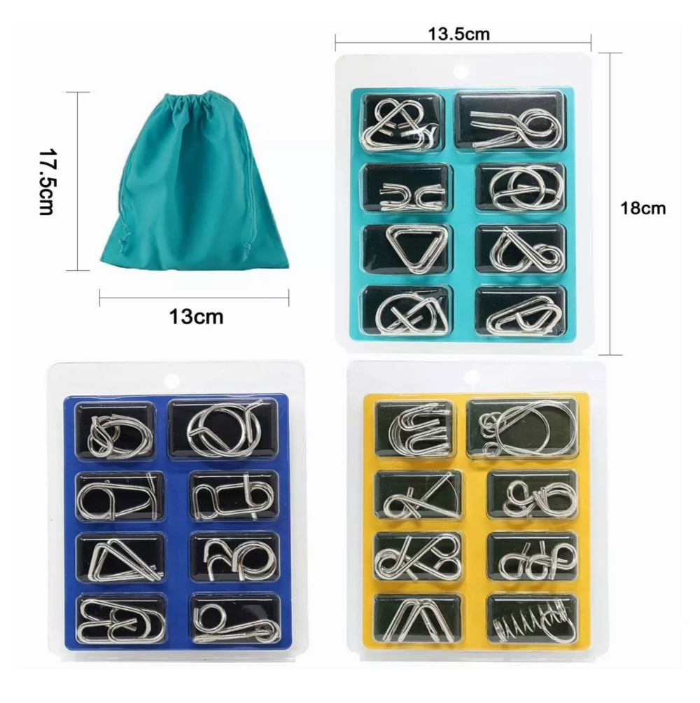 Foto 4 | Rompecabezas De Alambre De Metal Para Niños Educativo 24 Pcs, Belug Plata