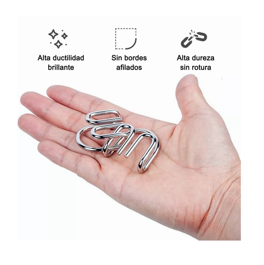Foto 6 pulgar | Rompecabezas De Alambre De Metal Para Niños Educativo 24 Pcs, Belug Plata