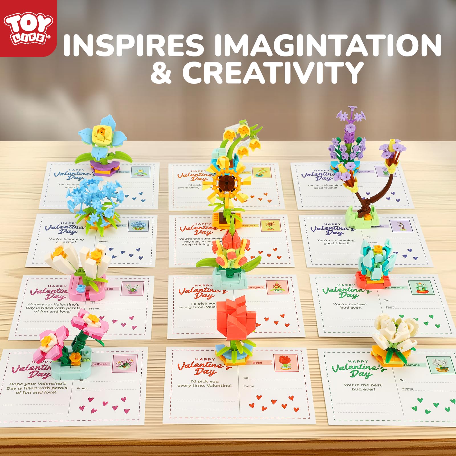 Foto 4 | Juego De Bloques De Construcción Toy Life Flower De 36 Piezas Con Tarjetas De Regalo - Venta Internacional.