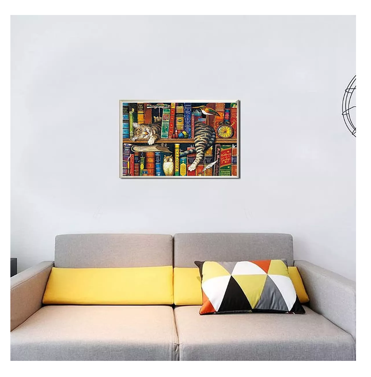 Foto 4 pulgar | Rompecabezas De 70 X 50 Cm De Gato Y Libros,  Belug 1000 Piezas Gato Libros Multicolor