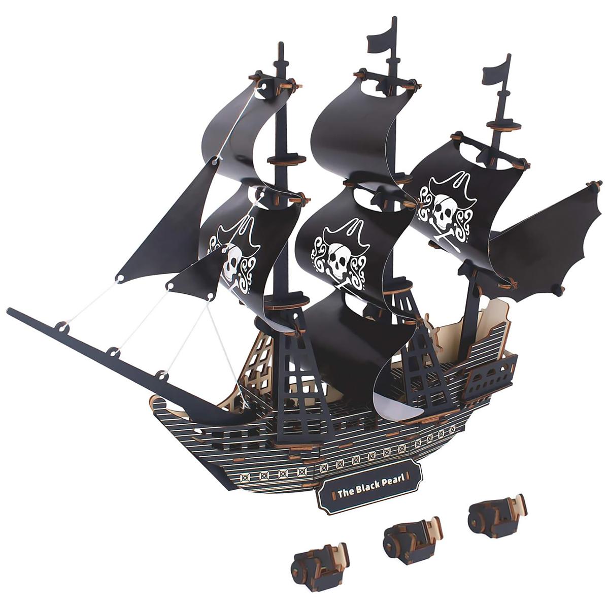 Foto 3 | Barco Pirata Rompecabezas 3d Mxpec-003 Ventdepot 3 Piezas Negro