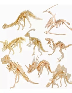 Foto 2 | Set De 8 Rompecabezas Dinosaurios 3d Madera + Gratis Termo De Regalo Güish