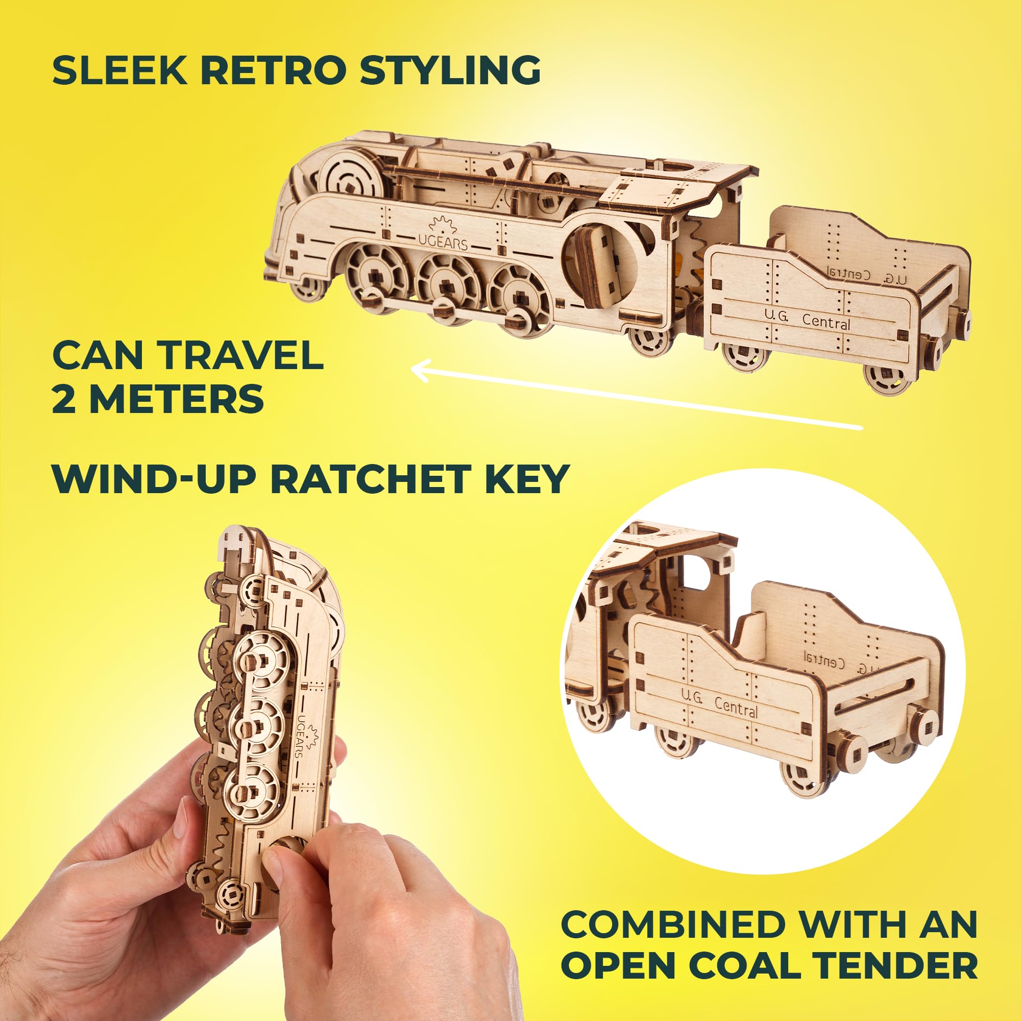 Foto 4 pulgar | Kit De Maqueta De Minilocomotora Ugears Puzzle 3d Con Banda Elástica - Venta Internacional.