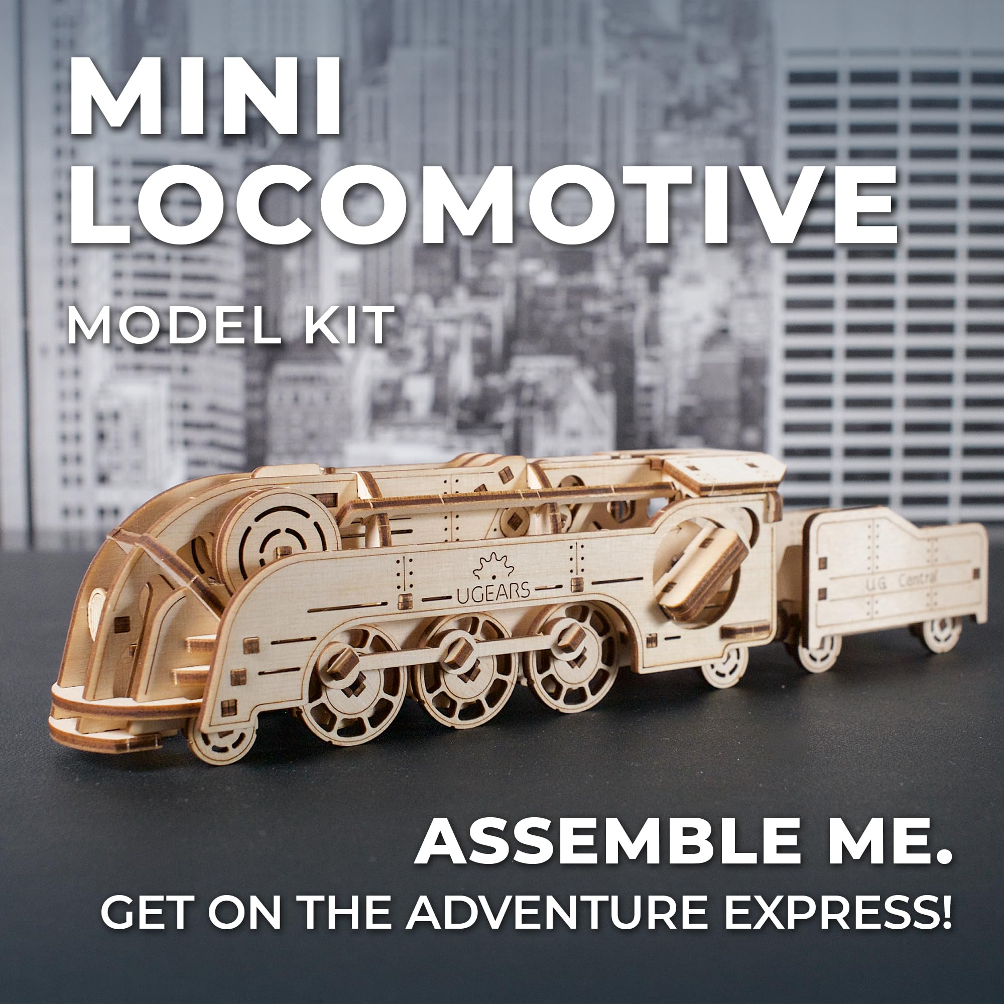 Foto 4 | Kit De Maqueta De Minilocomotora Ugears Puzzle 3d Con Banda Elástica - Venta Internacional.
