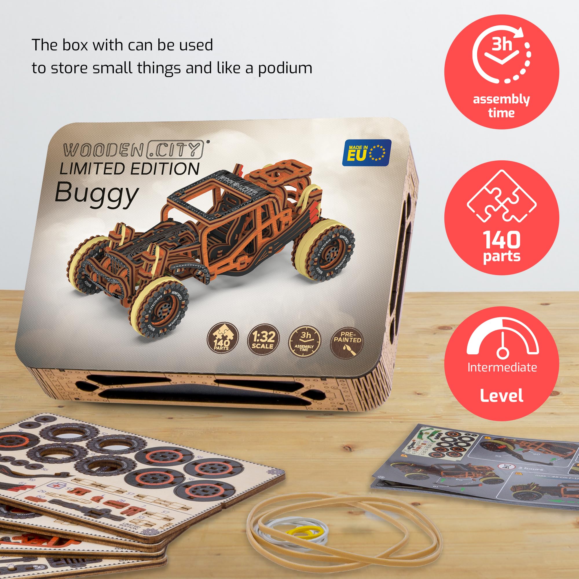 Foto 6 pulgar | Kit De Maqueta De Coche De Madera 3d Wooden.city Dune Buggy - Venta Internacional.