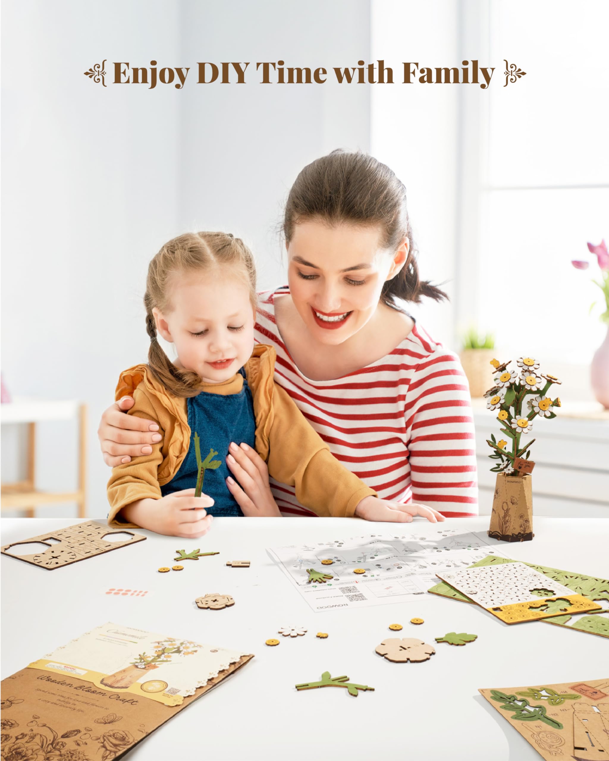 Foto 7 pulgar | Puzzle 3d De Madera Con Forma De Flor De Rowood, Kit De Manualidades Para Niños - Venta Internacional.