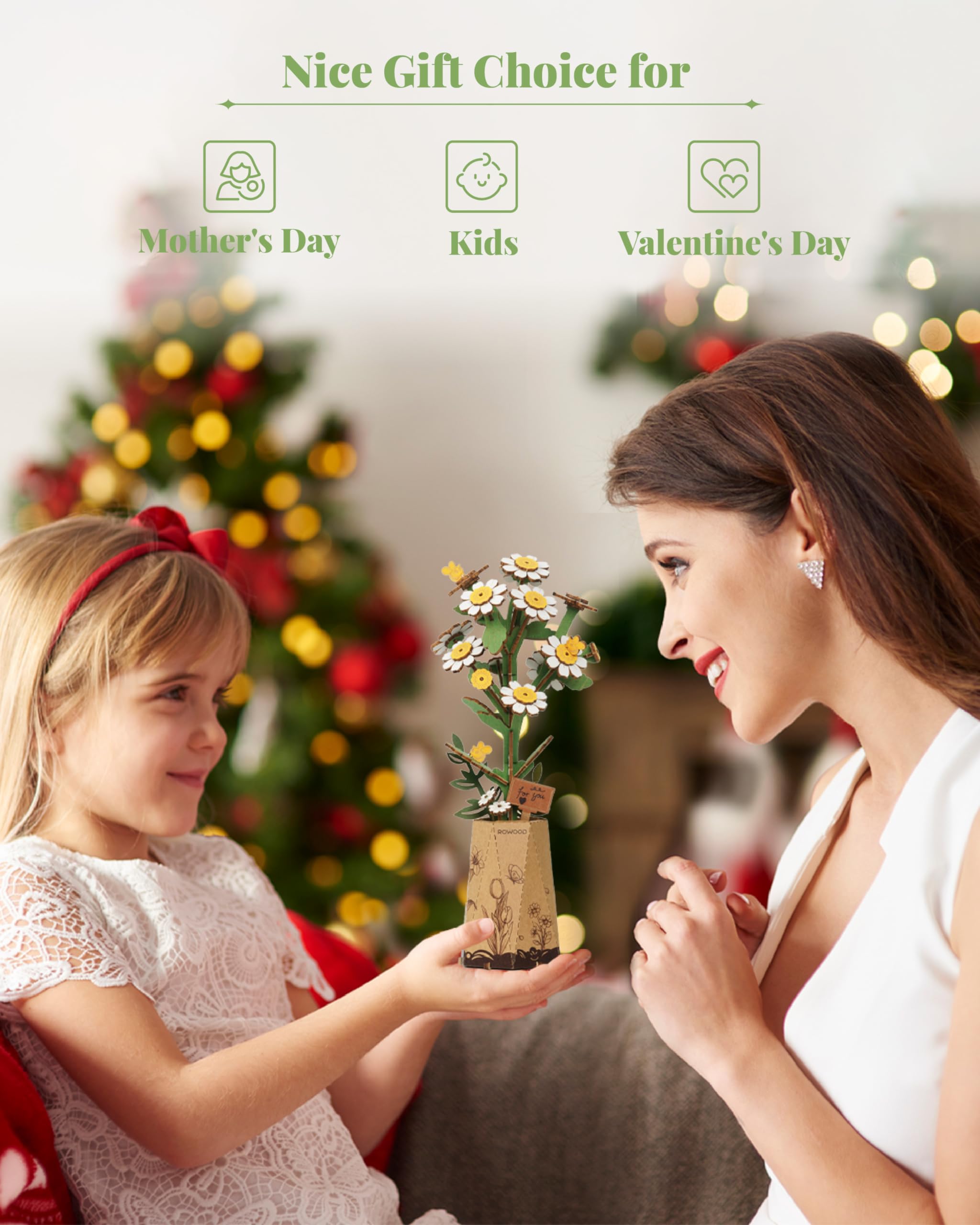 Foto 7 | Puzzle 3d De Madera Con Forma De Flor De Rowood, Kit De Manualidades Para Niños - Venta Internacional.