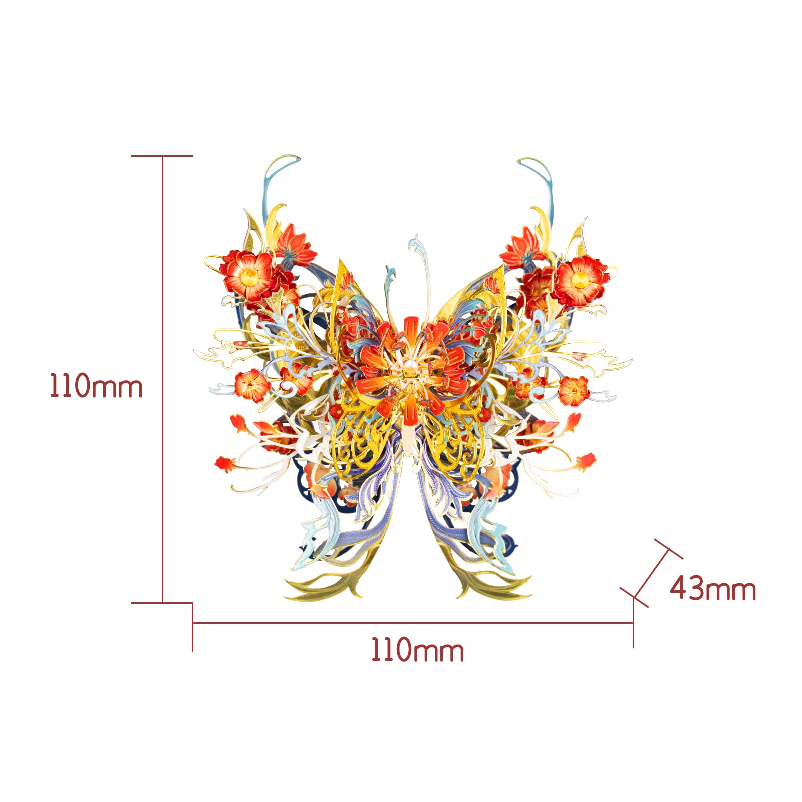 Foto 3 pulgar | Kits De Modelos De Rompecabezas De Metal 3d Mu Flower And Butterfly D-sunset - Venta Internacional.