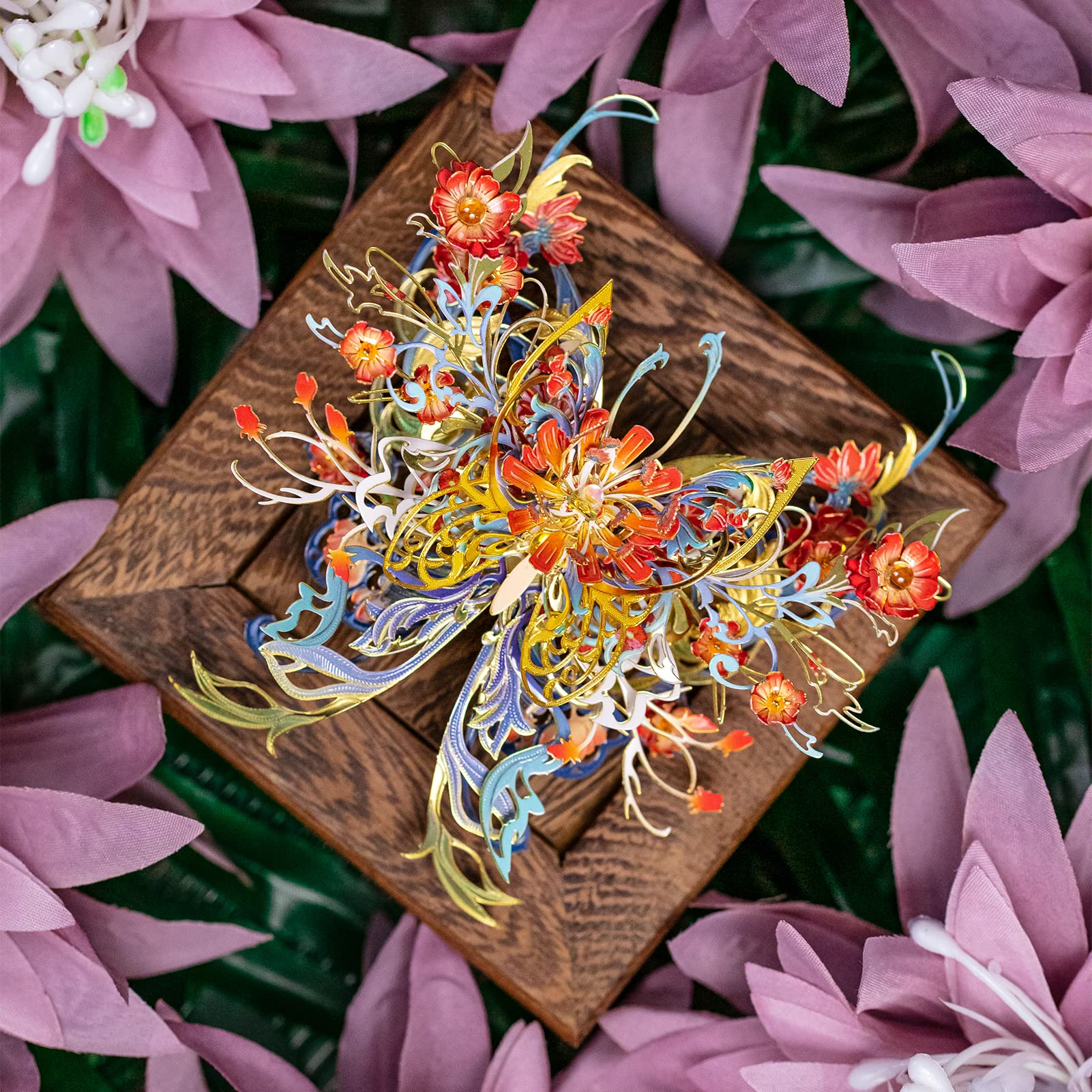 Foto 7 | Kits De Modelos De Rompecabezas De Metal 3d Mu Flower And Butterfly D-sunset - Venta Internacional.