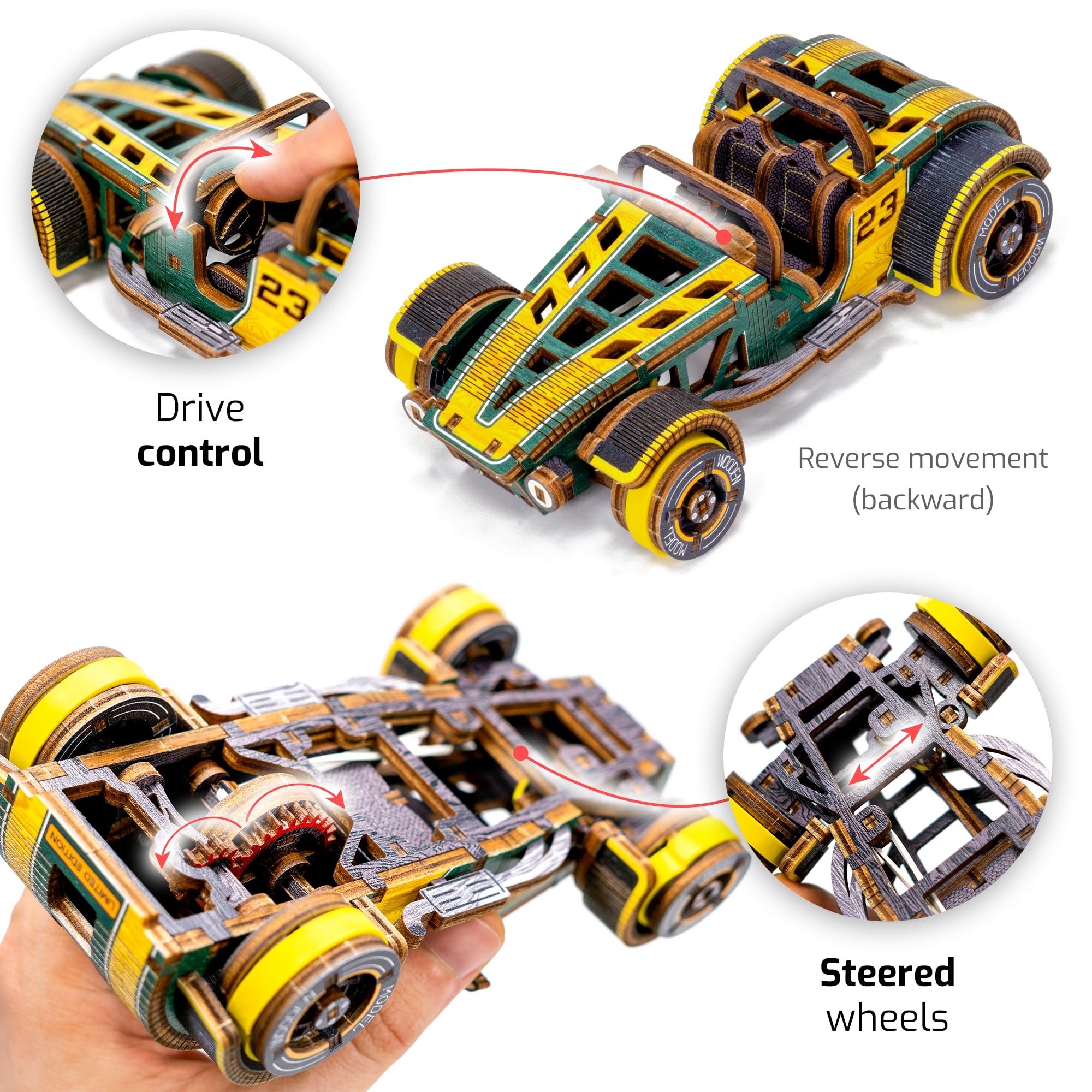 Foto 5 pulgar | Kit De Maqueta De Coche De Madera Wooden.city Premium, Rompecabezas 3d Para Adultos - Venta Internacional.