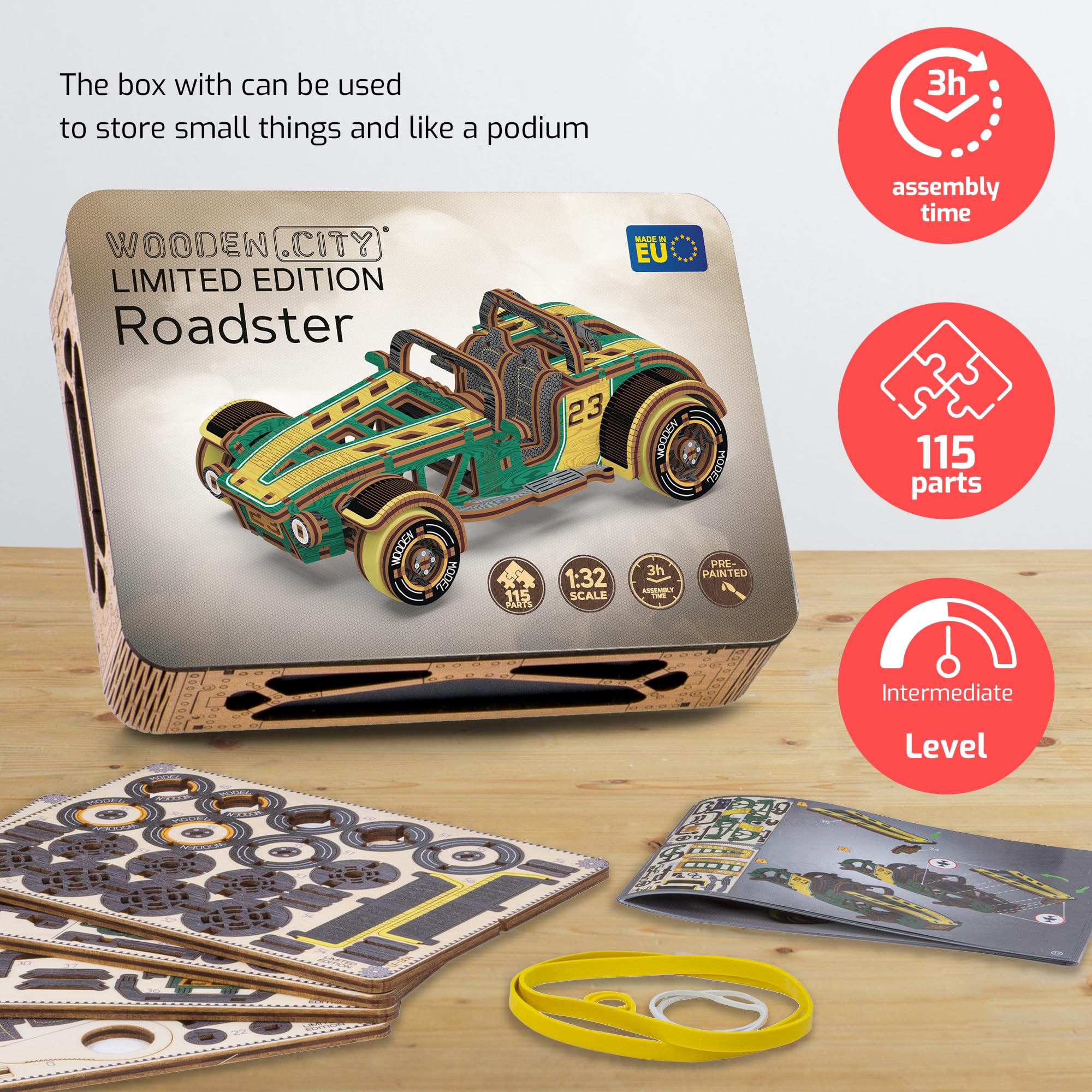 Foto 5 | Kit De Maqueta De Coche De Madera Wooden.city Premium, Rompecabezas 3d Para Adultos - Venta Internacional.