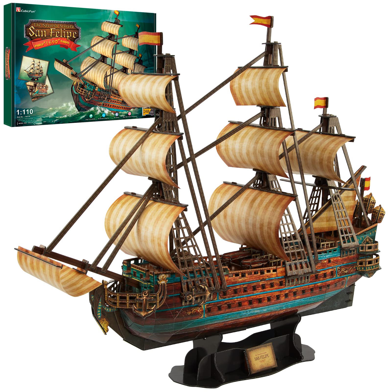Foto 2 pulgar | Kit De Maquetas De Rompecabezas 3d Cubicfun Boat San Felipe 1960 248 Piezas - Venta Internacional.