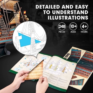 Foto 5 | Kit De Maquetas De Rompecabezas 3d Cubicfun Boat San Felipe 1960 248 Piezas - Venta Internacional.