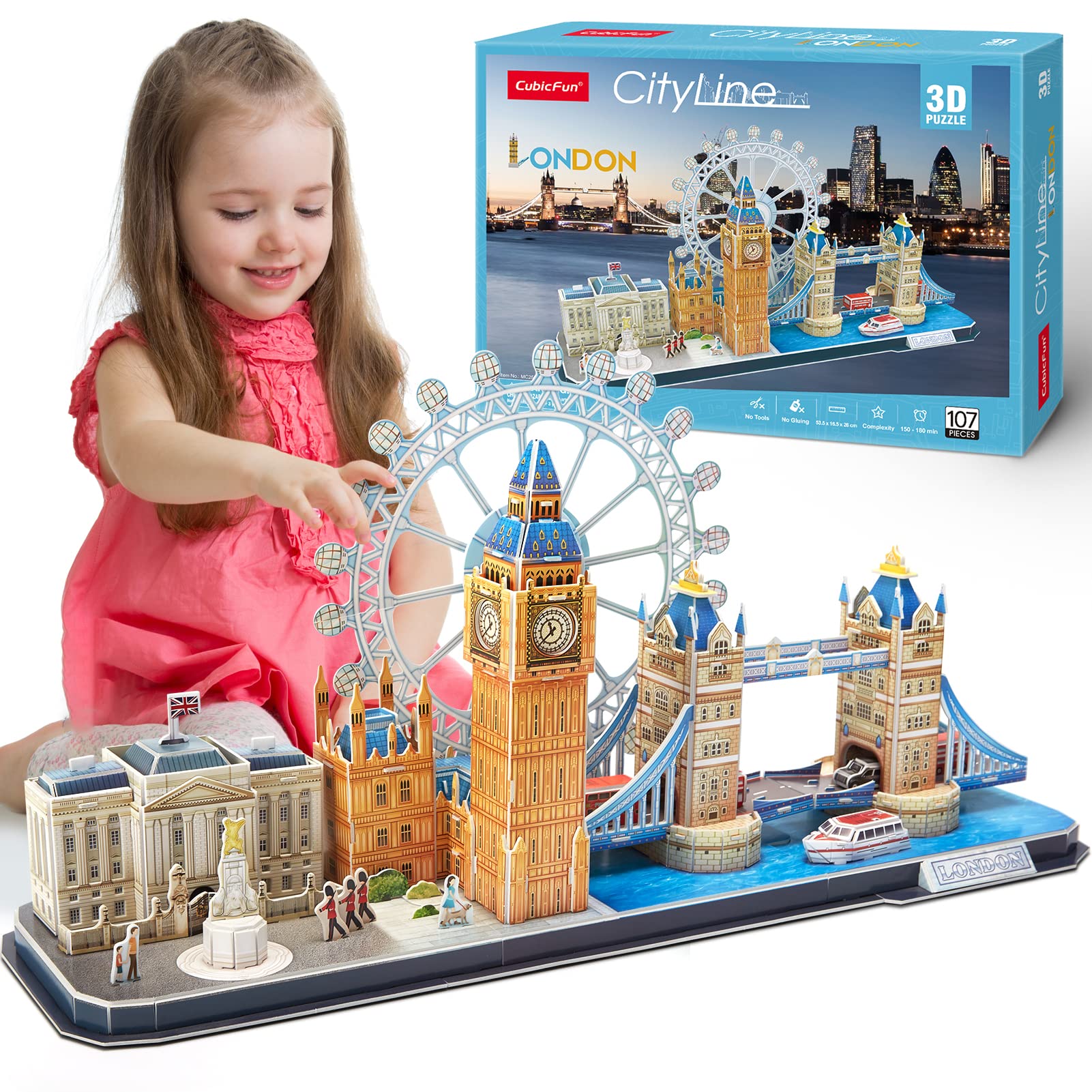 Foto 2 pulgar | Puzzle 3d Cubicfun Monumentos Emblemáticos De La Ciudad De Londres: El Palacio De Buckingham - Venta Internacional.