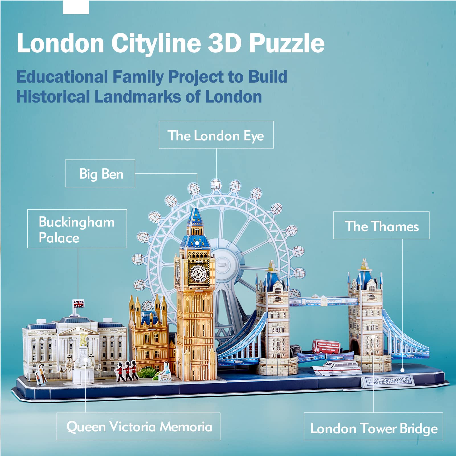 Foto 2 | Puzzle 3d Cubicfun Monumentos Emblemáticos De La Ciudad De Londres: El Palacio De Buckingham - Venta Internacional.