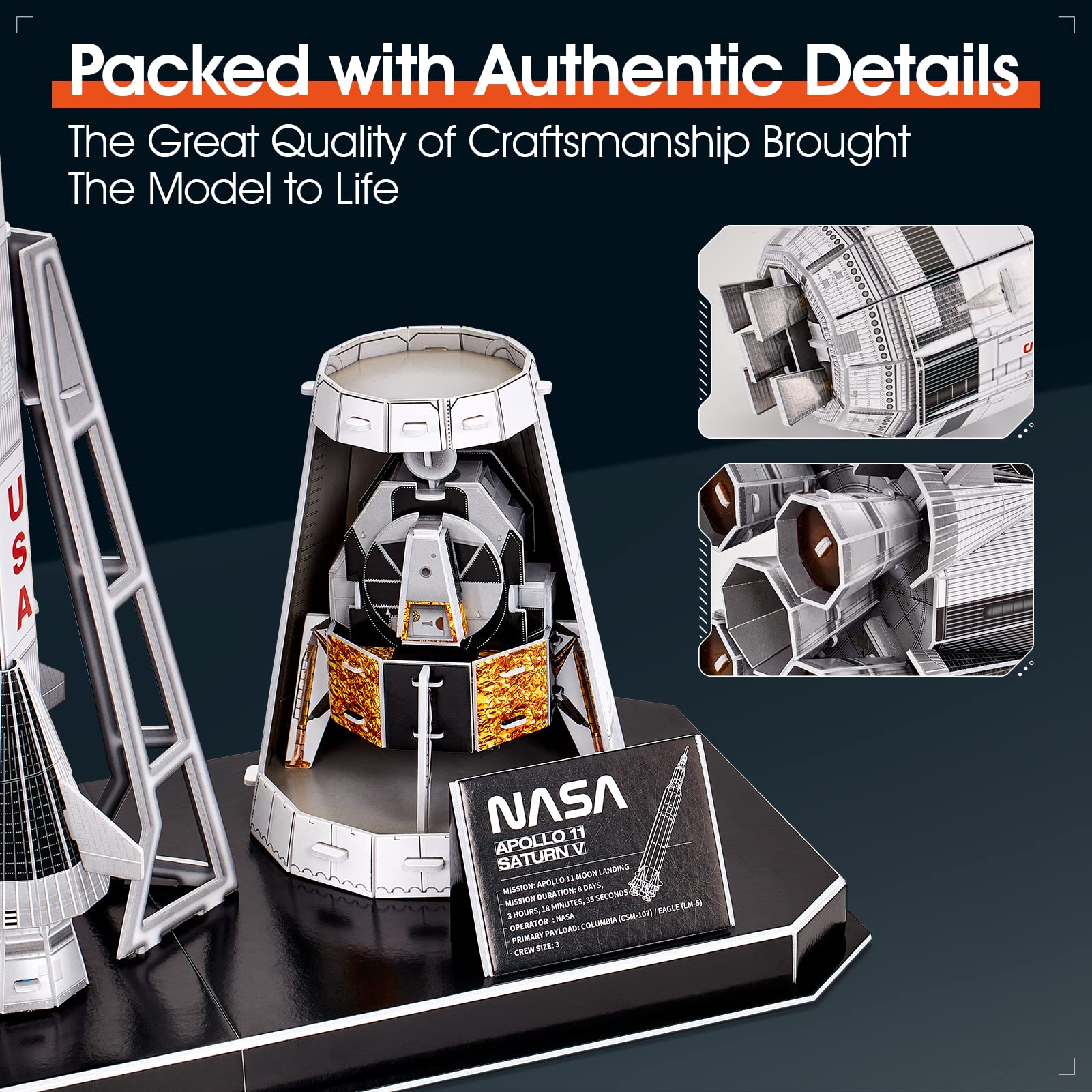 Foto 6 pulgar | Puzzle 3d Cubicfun Nasa Apollo Saturn V, Juguete Espacial 136 Piezas - Venta Internacional.
