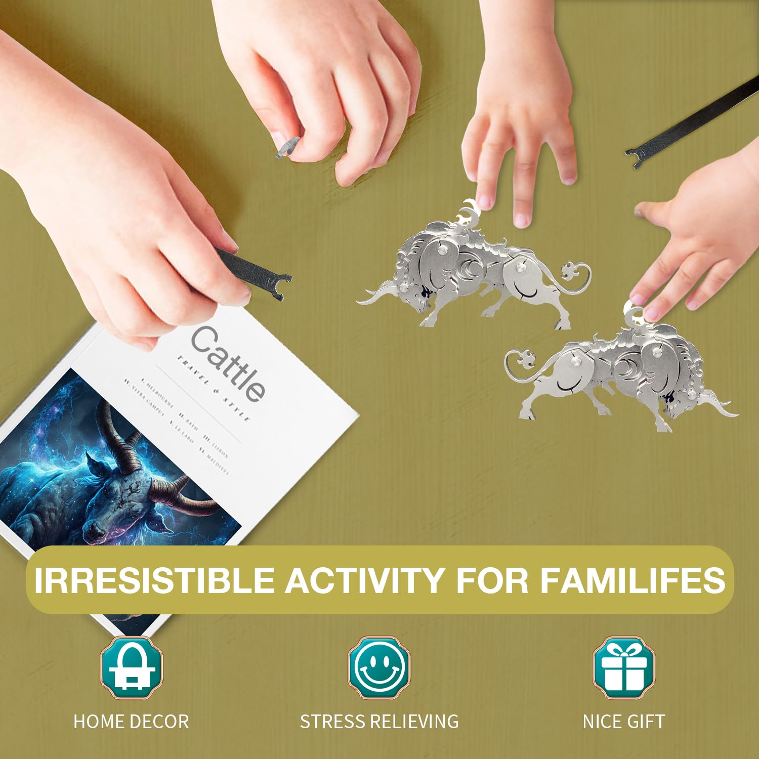 Foto 5 | Kit De Maqueta Mecánica De Vaca Microworld Con Rompecabezas De Metal 3d - Venta Internacional.