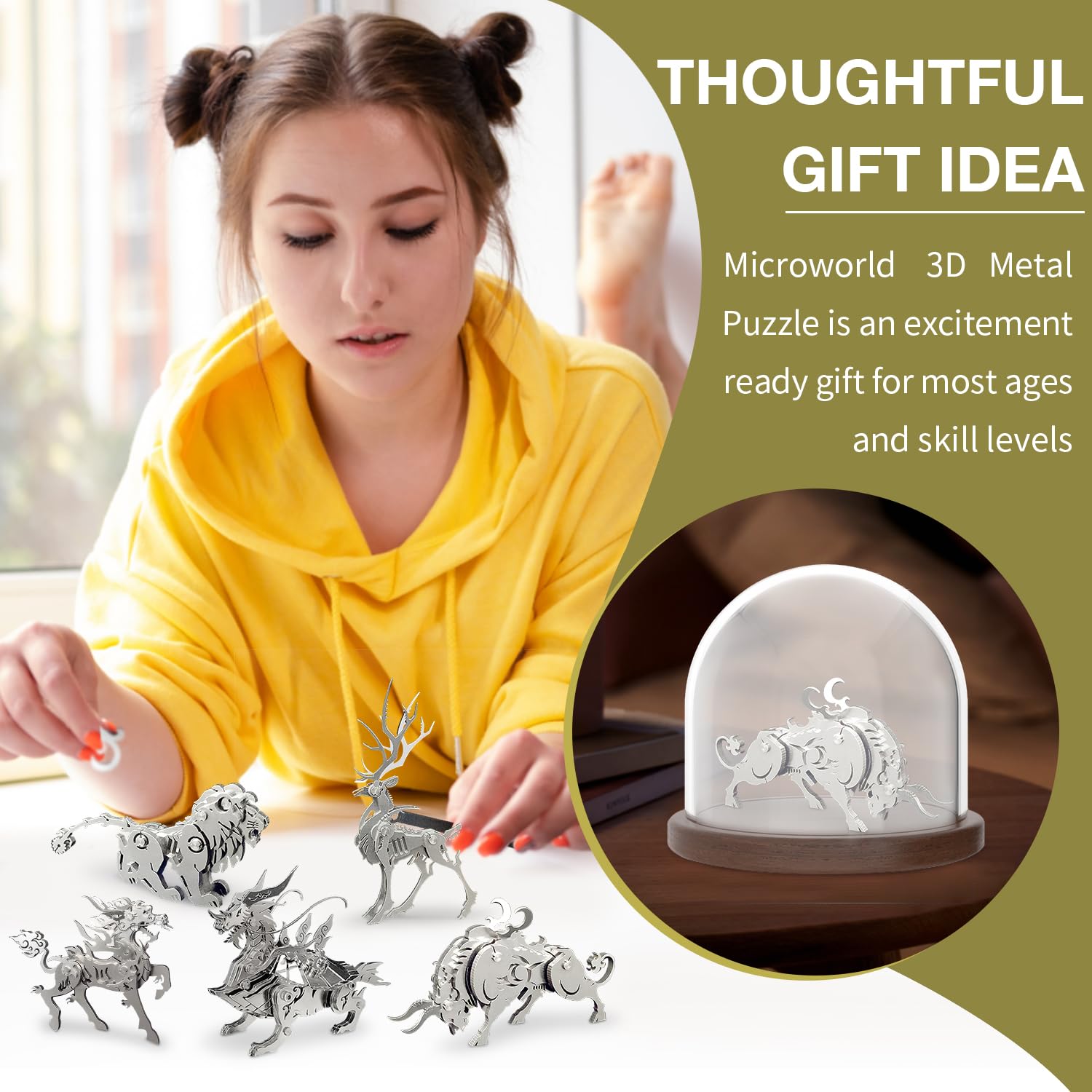 Foto 6 | Kit De Maqueta Mecánica De Vaca Microworld Con Rompecabezas De Metal 3d - Venta Internacional.