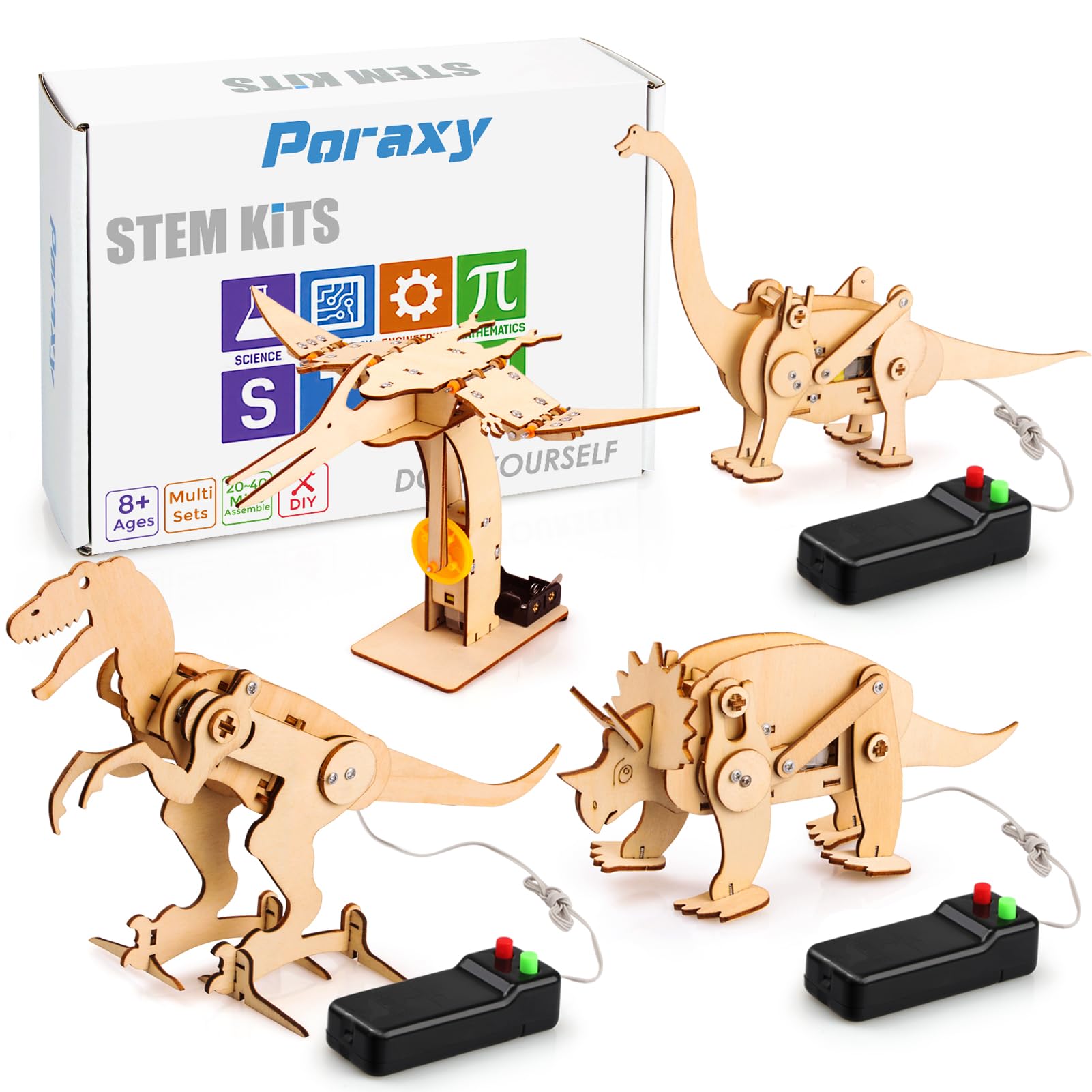 Foto 1 | Rompecabezas De Madera 3d Poraxy De Dinosaur Toys, Modelo Robótico, Paquete De 4 - Venta Internacional.