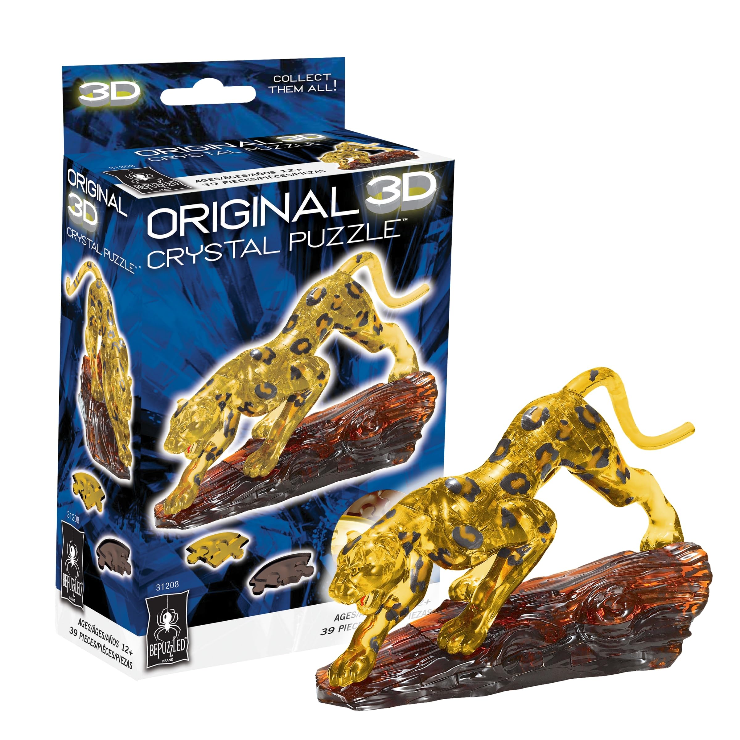 Foto 2 pulgar | Puzzle De Cristal 3d Bepuzzled Leopard Original Para Mayores De 12 Años - Venta Internacional.