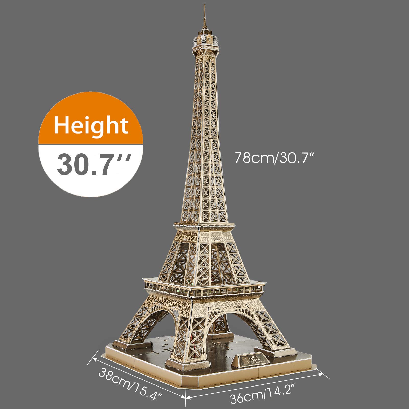 Foto 6 pulgar | Puzzle 3d Cubicfun Eiffel Tower Con Brillantes Luces Led, 84 Unidades - Venta Internacional.