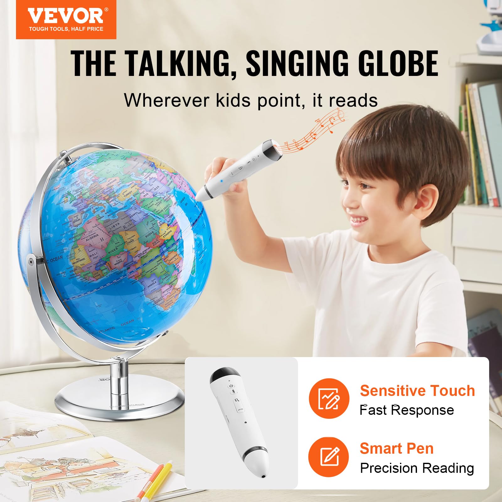Foto 3 pulgar | Interactive World Globe Vevor Para Niños Con Bolígrafo Parlante Inteligente - Venta Internacional.