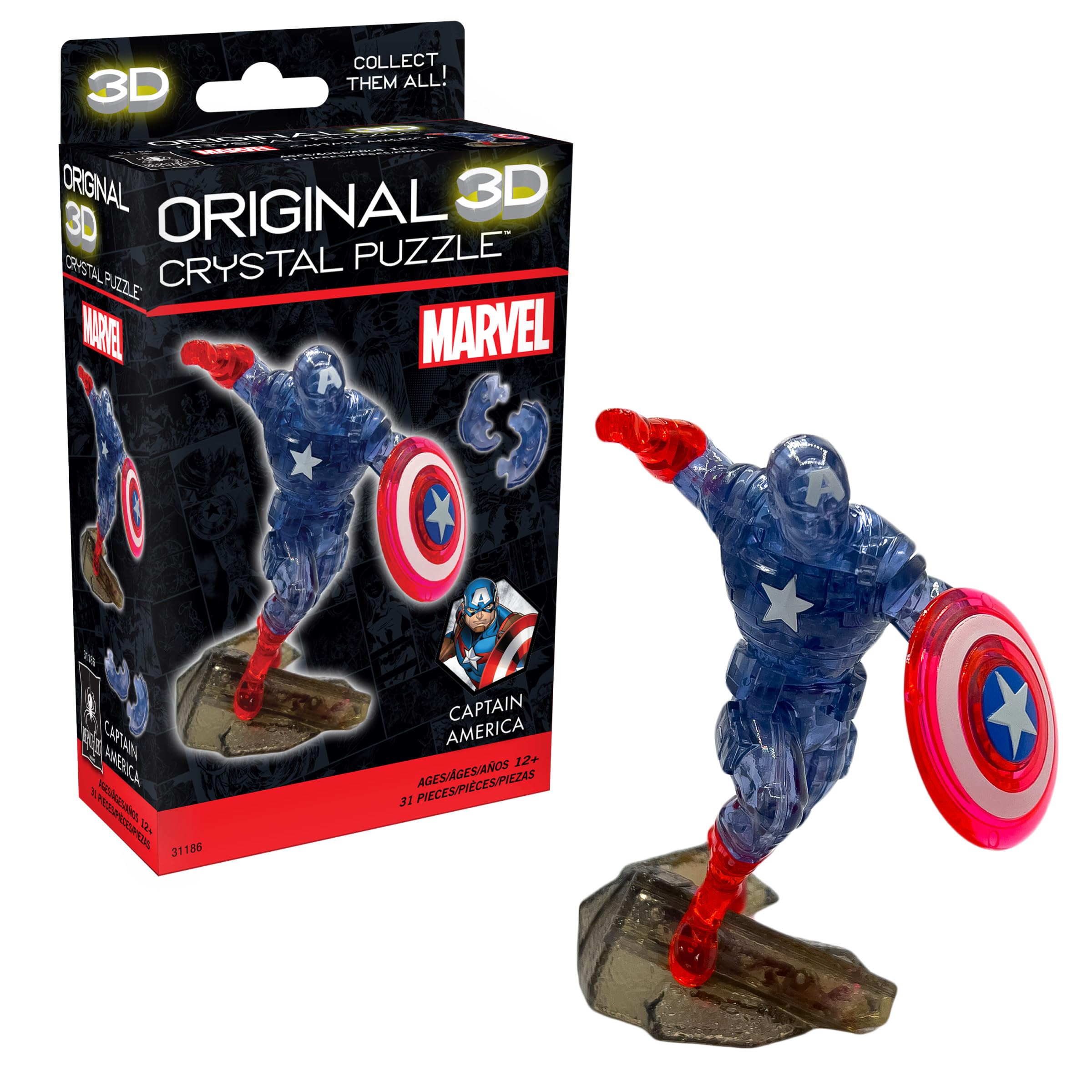 Foto 2 pulgar | El Rompecabezas De Cristal 3d Desconcertó Al Capitán América De Marvel - Venta Internacional.