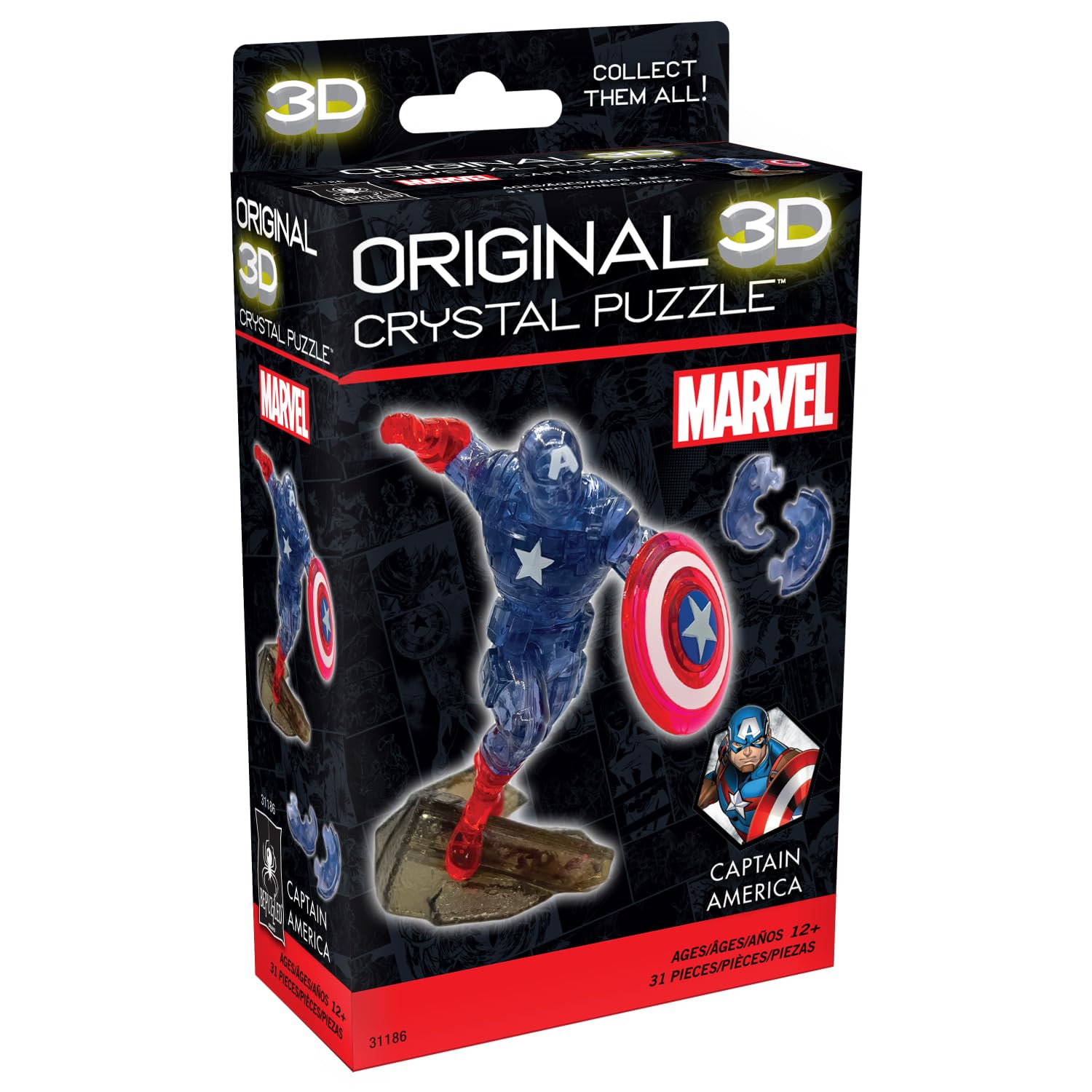Foto 3 pulgar | El Rompecabezas De Cristal 3d Desconcertó Al Capitán América De Marvel - Venta Internacional.