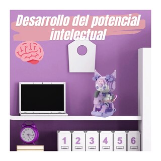 Foto 4 | Kuromi Caballito Hello Kitty Sanrio Figura Bloques Armables Rompecabezas 3d Set De Construcción