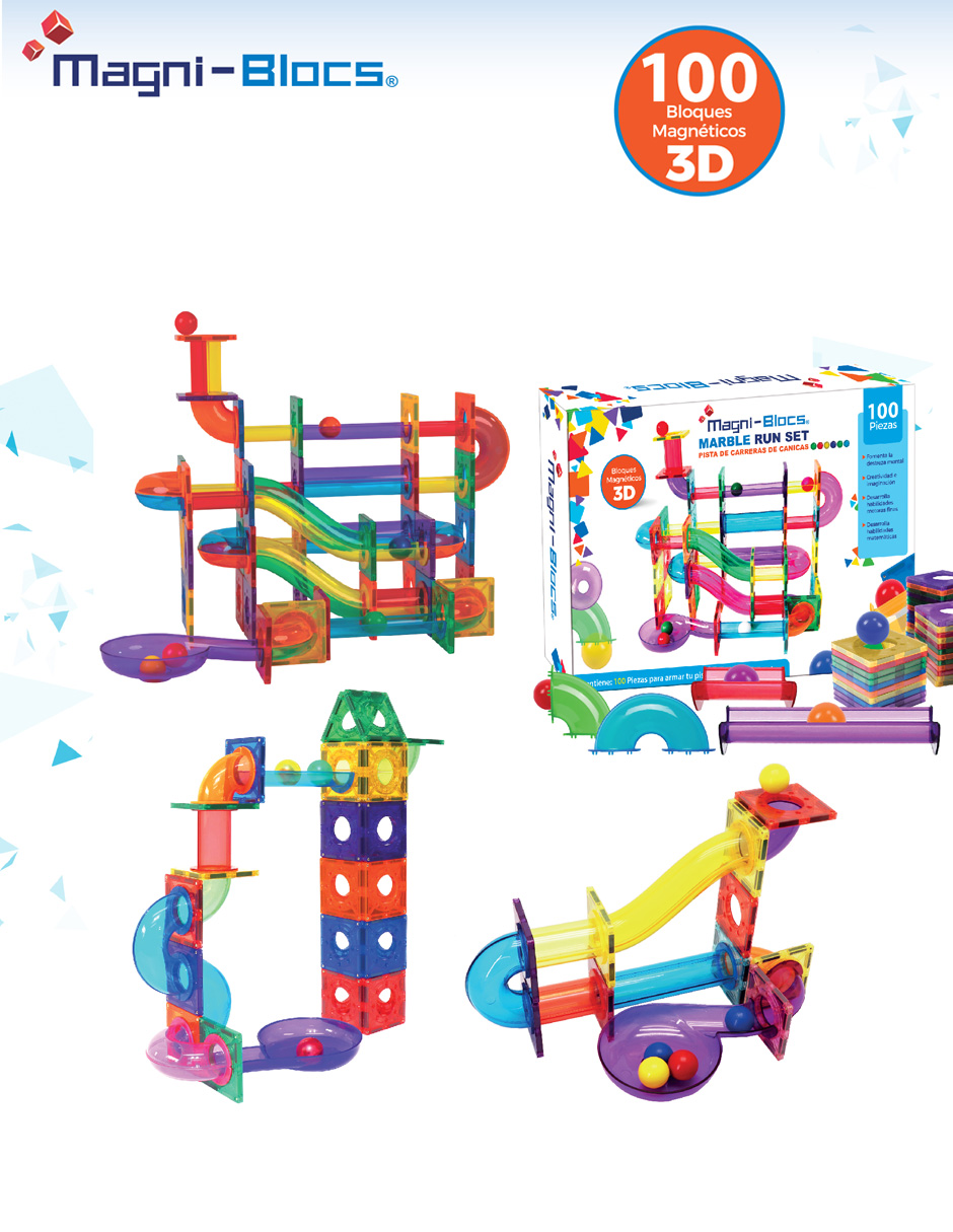 Foto 3 pulgar | Magni Blocs Imanes Didácticos: Pista Magnética Marble Run Con 100 Piezas Para Estimular La Diversión Educativa