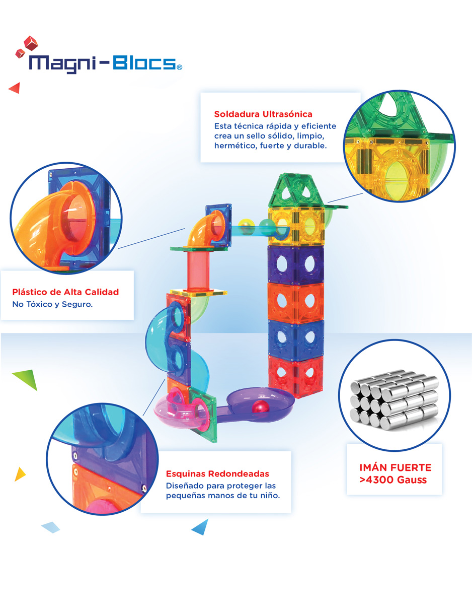 Foto 4 pulgar | Magni Blocs Imanes Didácticos: Pista Magnética Marble Run Con 100 Piezas Para Estimular La Diversión Educativa