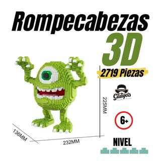 Foto 2 | Mike Wazowski Monsters Inc University Mini Set Bloques Figura 3d Armable
